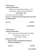 Bộ đề kiểm tra 15p Thể dục lớp 10 - Năm học 2016-2017 - Trường THPT Mỹ Bình